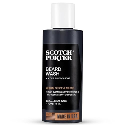 Scotch Porter Moisturizing Beard Wash â€“ Cleanse, Refresh, Hydrate & Soften Coarse, Dry Facial Hair while Protecting Skin for a Fuller-Looking Beard â€“ Original Scent, 8 oz. Bottle - Image 1