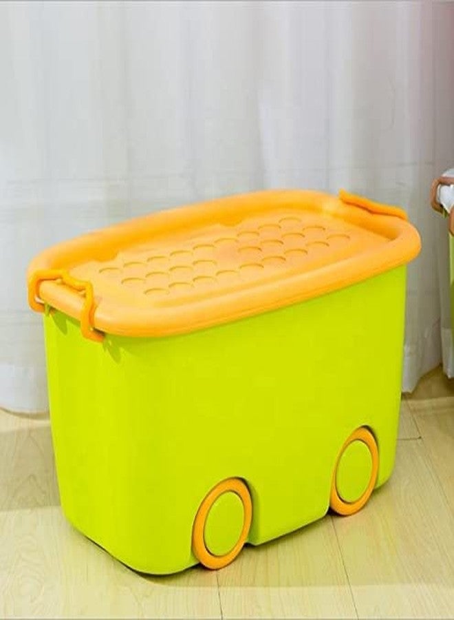 Roktry 2 Pack 45 liter Premium Large Toy Storage Boxes with Lids & Wheels – Green Multi-Purpose Organizers for Kids’ Room, Playroom & Nursery – Heavy-Duty Plastic Bins for Toys, Blocks, & Clothes - Image 4