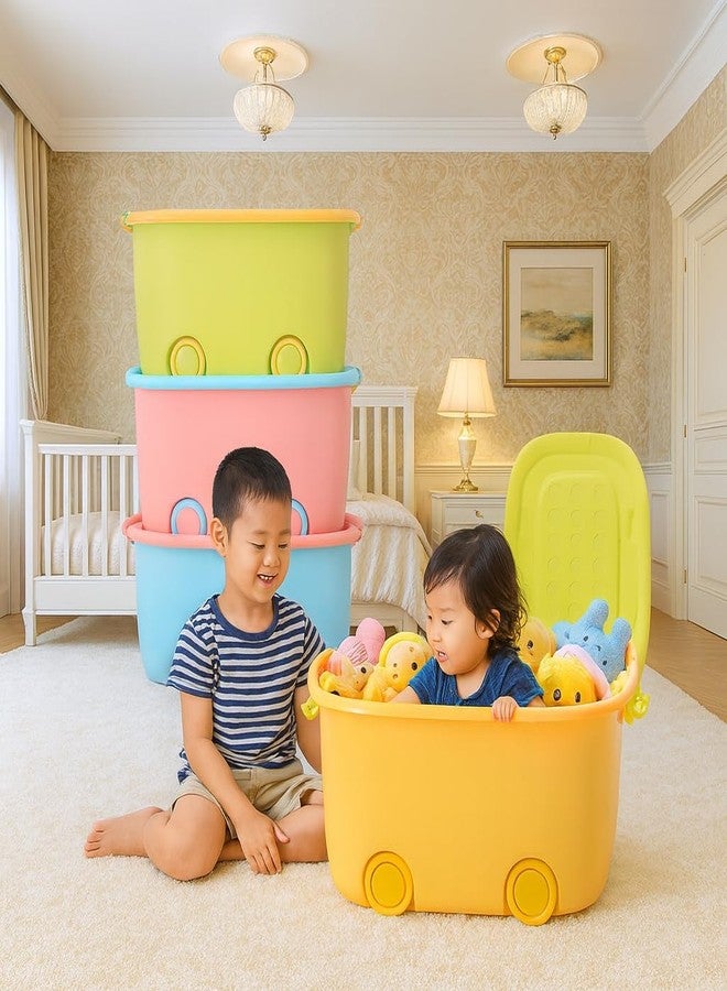 Roktry 2 Pack 45 liter Premium Large Toy Storage Boxes with Lids & Wheels – Green Multi-Purpose Organizers for Kids’ Room, Playroom & Nursery – Heavy-Duty Plastic Bins for Toys, Blocks, & Clothes - Image 5