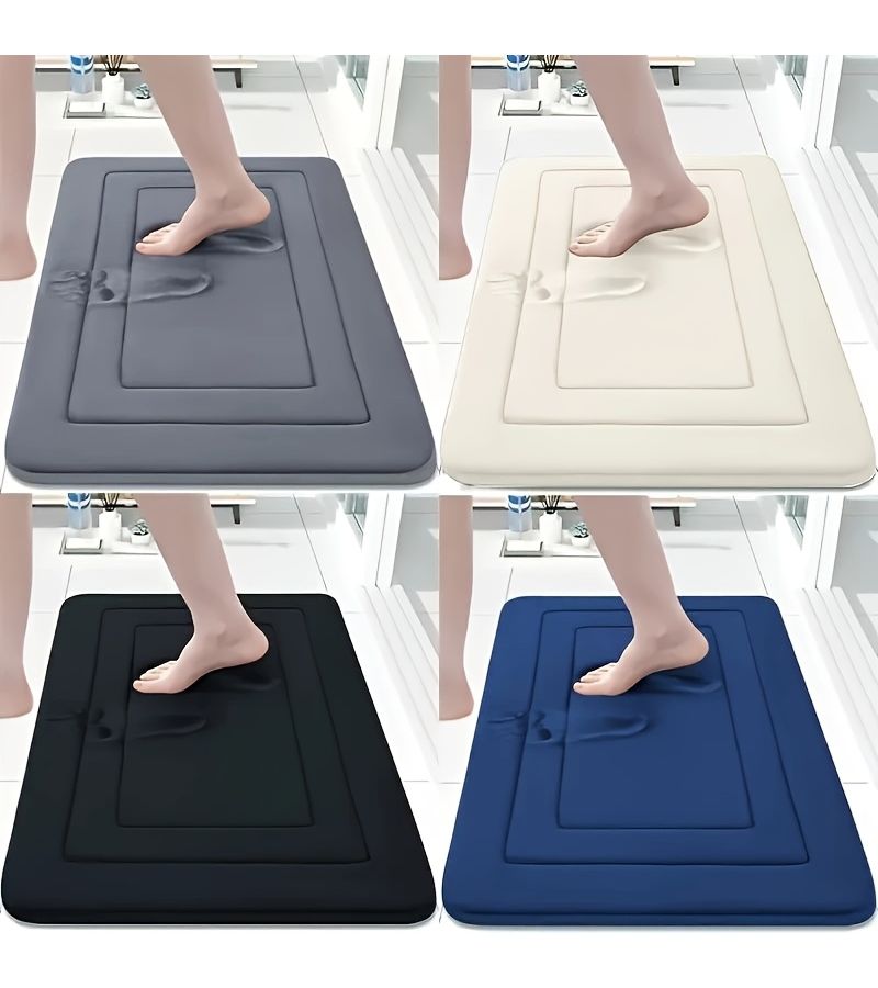 Bathroom Mat White 15.75x23.62 Inch Non Slip High Elastic Luxury Tub Mat Suitable for Small Medium Bathrooms Toilets - Image 1