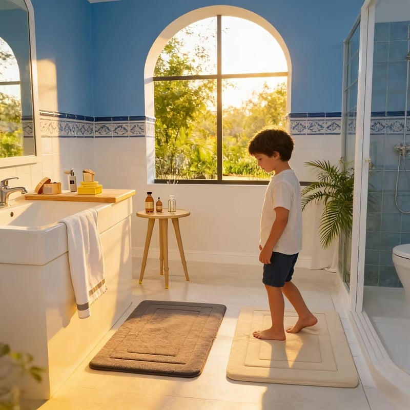 Bathroom Mat White 15.75x23.62 Inch Non Slip High Elastic Luxury Tub Mat Suitable for Small Medium Bathrooms Toilets - Image 5