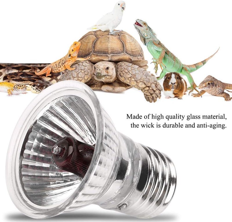 klarako UVA UVB Reptile Heat Lamp Bulb, E27 100Watt Reptile Heat Bulb Full Spectrum Sun Light Lamp Sunbathe Reptile Lizard Lamp UV Heating Lamp for Bearde Dragon Lizard Turtle Gecko - Image 3