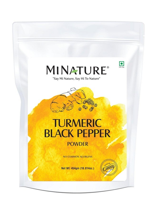 minature Turmeric Black Pepper Powder by mi Nature | Curcuma Longa with Piper nigrum |Pure & Natural| Free from Chemical Preservatives& Cruelty| Vegan, Gluten-Free, Non-GMO | 454 Gram, 1 lb (16.01 Oz) - Image 1