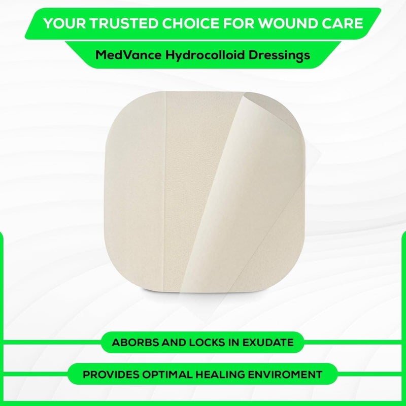 MedVance TM Hydrocolloid Hydrocolloid Adhesive Thin Dressing 15 cm x 15 cm Box of 5 Dressing - Image 5