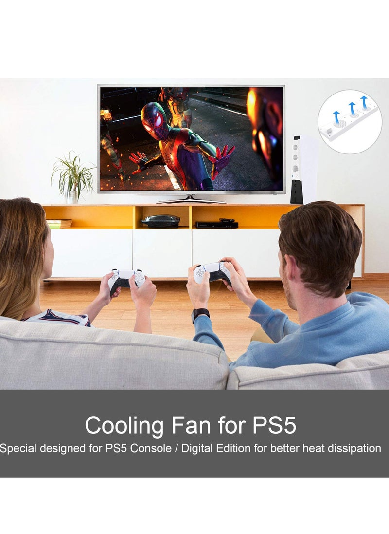 Cooling Fan for PS5, USB External Cooler 3 Fan Temperature Control Cooling Fans for Sony Playstation 5 Digital Edition Game Console