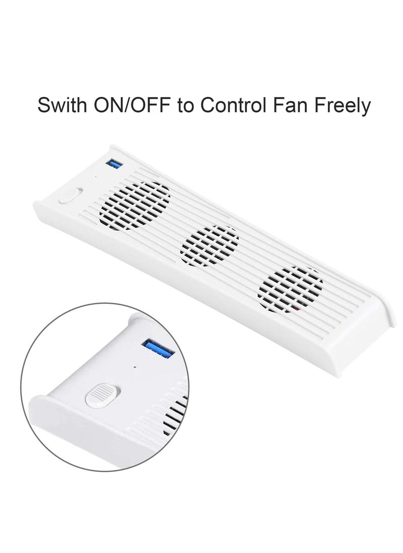 Cooling Fan for PS5, USB External Cooler 3 Fan Temperature Control Cooling Fans for Sony Playstation 5 Digital Edition Game Console