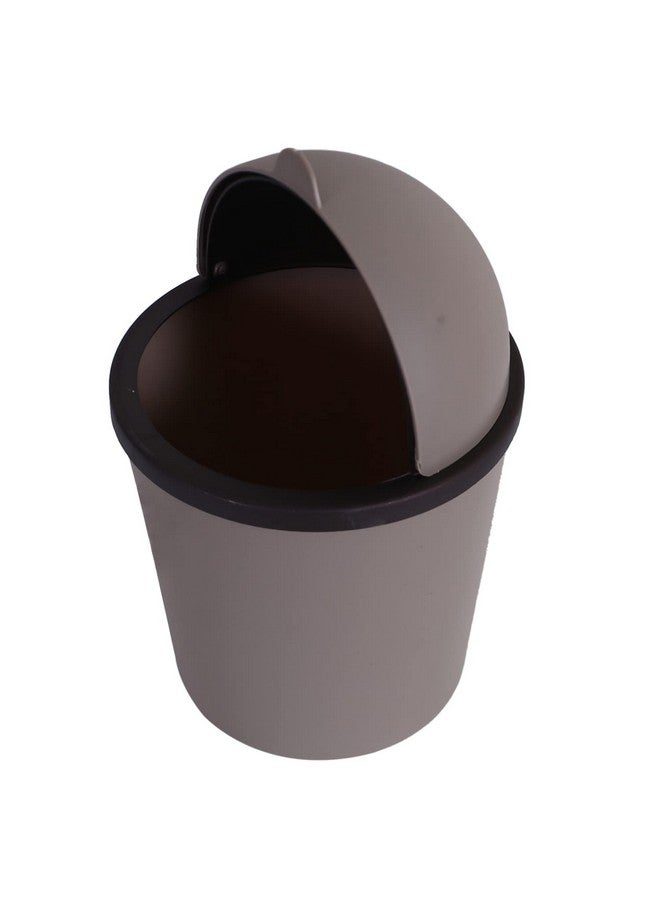 Kuber Industries Table Dustbin|Plastic Swinging Lid Waste Storage Garbage Bin|Desktop Trash Can For Study Table, Office(Coffee) - Image 1