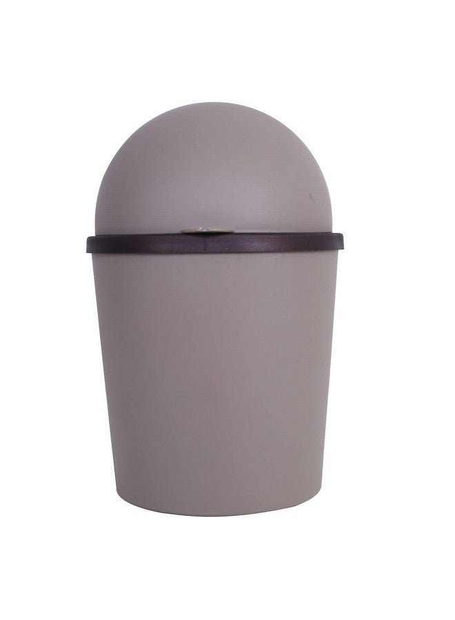 Kuber Industries Table Dustbin|Plastic Swinging Lid Waste Storage Garbage Bin|Desktop Trash Can For Study Table, Office(Coffee) - Image 2