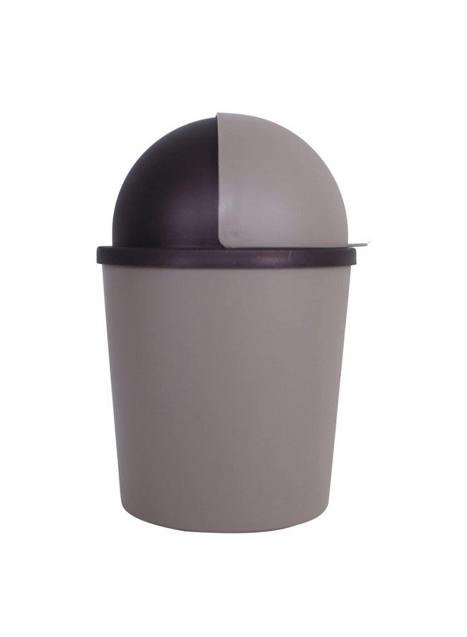 Kuber Industries Table Dustbin|Plastic Swinging Lid Waste Storage Garbage Bin|Desktop Trash Can For Study Table, Office(Coffee) - Image 3