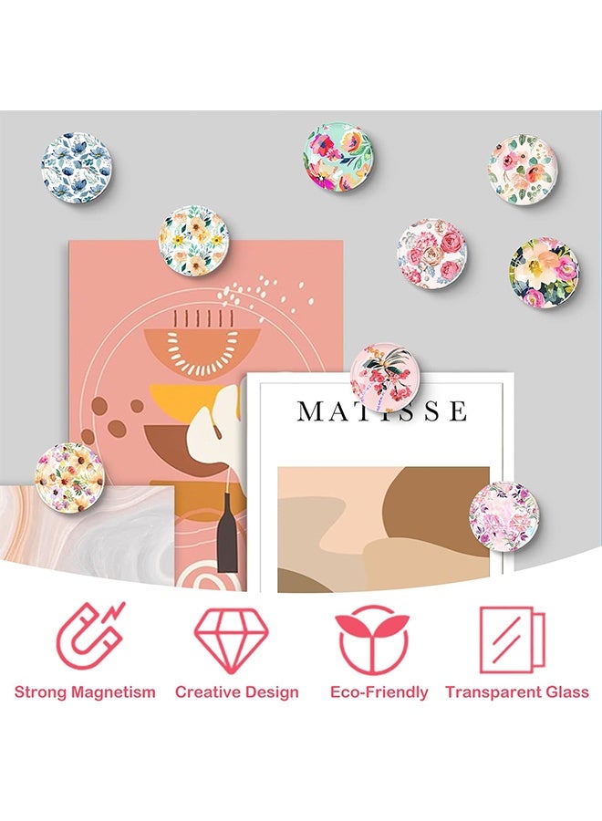 فيكسبلورن 12 قطعة من مغناطيس الثلاجة الزجاجي القوي، ملصقات الثلاجة، مغناطيسات الثلاجة الكريستالية الملونة المزخرفة للحرف اليدوية، مغناطيسات الثلاجة للمطبخ، السبورة البيضاء للمكتب، الخزانة وغسالة الأطباق - Image 3