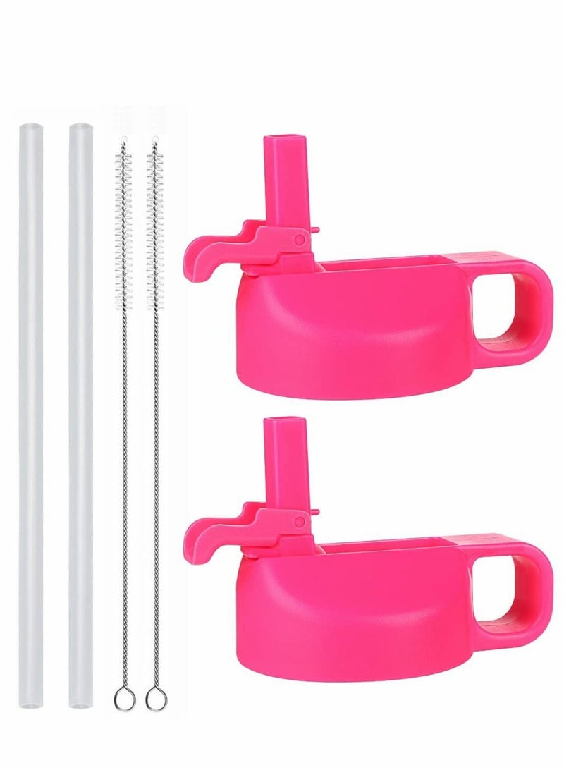 SYOSI Straw Lid Suitable For Hydro Flask,Straw Cap Wide-Mouth Water Bottle 18 32 40 Ounces (About 1.18 Liters) Wide Mouth, Top Replacement (With 2 Straws And 1 Brush) - Image 1