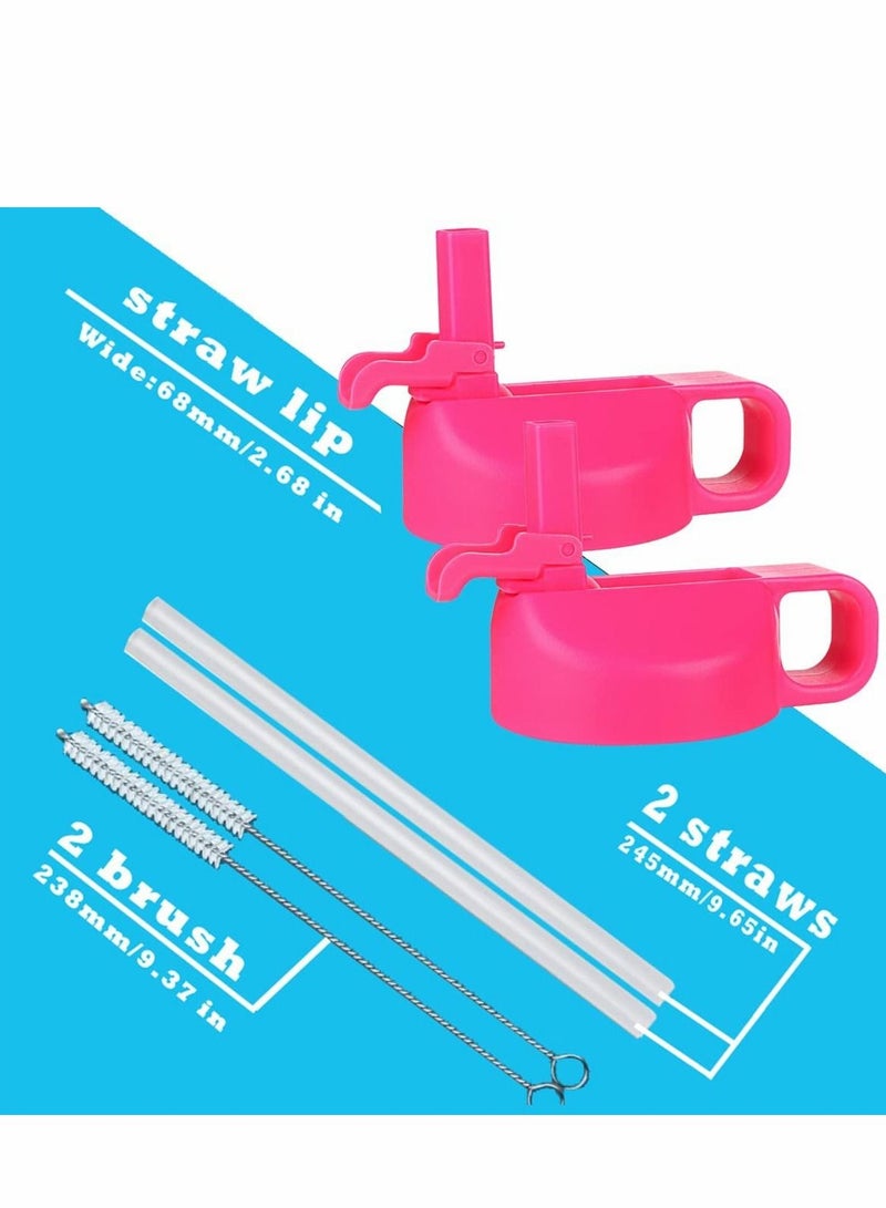 SYOSI Straw Lid Suitable For Hydro Flask,Straw Cap Wide-Mouth Water Bottle 18 32 40 Ounces (About 1.18 Liters) Wide Mouth, Top Replacement (With 2 Straws And 1 Brush) - Image 2