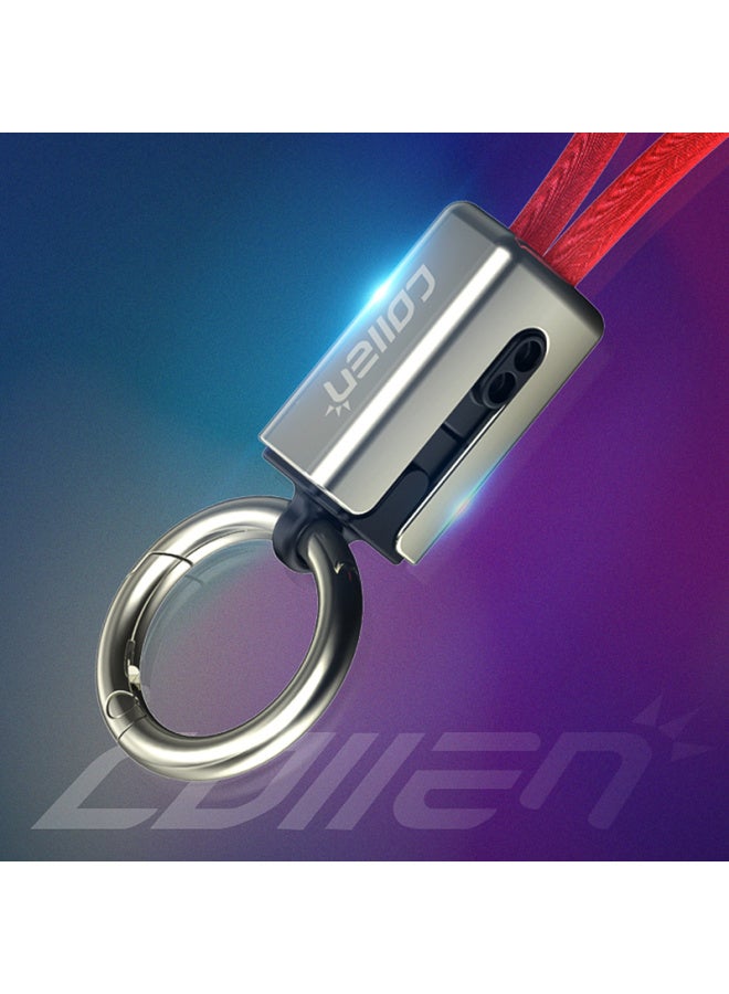 Collen Creative Portable Keychain-shaped Type-c Data Cable, Compatible With Huawei P10/p9/honor 8/mate9/v10/xiaomi, China Red - Image 5