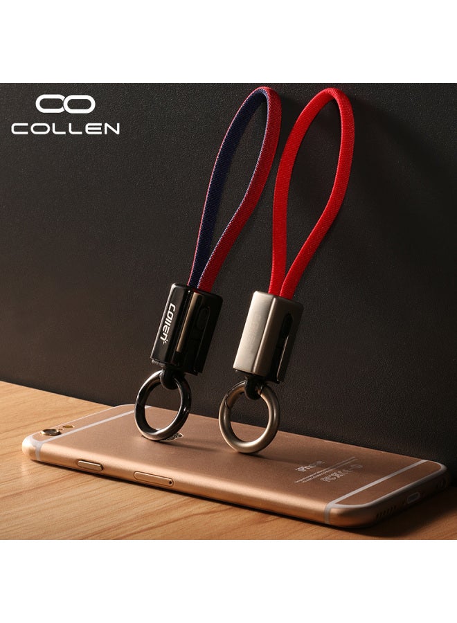 Collen Creative Portable Keychain-shaped Type-c Data Cable, Compatible With Huawei P10/p9/honor 8/mate9/v10/xiaomi, China Red - Image 2