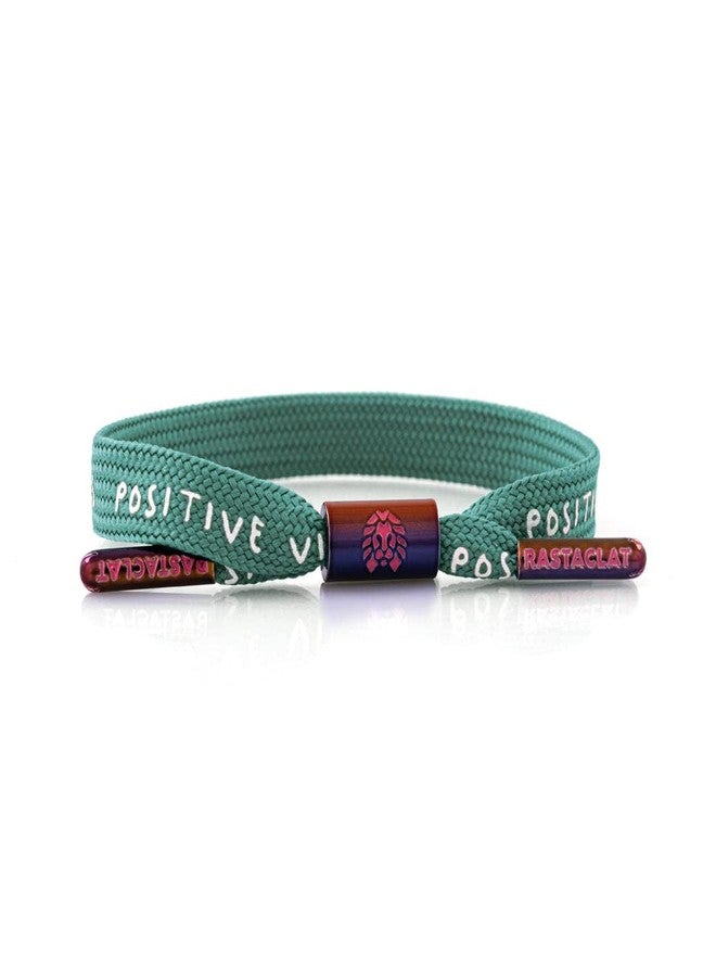 Rastaclat Motivational Bracelet for Men and Women - Iridescent Vibes Iridescent/Cactus Creen Bracelet | Adjustable Stackable Single Lace Bracelet Made by Hand (Medium/Large) - Image 1