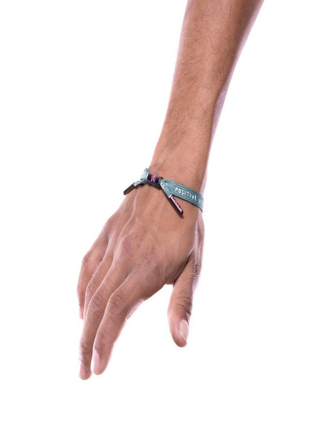 Rastaclat Motivational Bracelet for Men and Women - Iridescent Vibes Iridescent/Cactus Creen Bracelet | Adjustable Stackable Single Lace Bracelet Made by Hand (Medium/Large) - Image 2