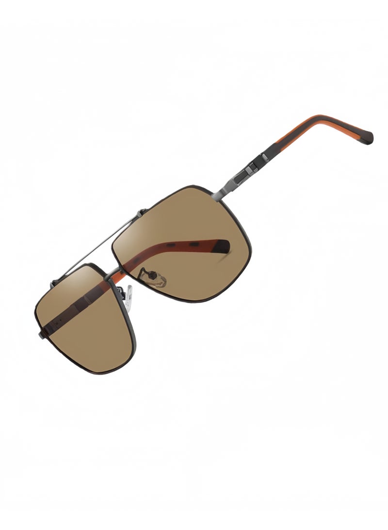 Classic UV400 polarized sunglasses with retro metal frame men's sunglasses suitable for desert driving, fishing, beach, daily outdoor activities - Image 3