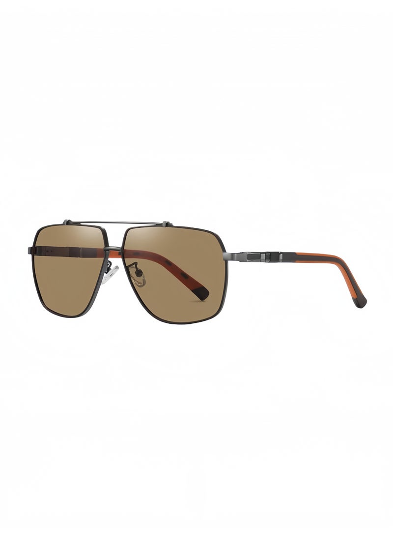 Classic UV400 polarized sunglasses with retro metal frame men's sunglasses suitable for desert driving, fishing, beach, daily outdoor activities - Image 1