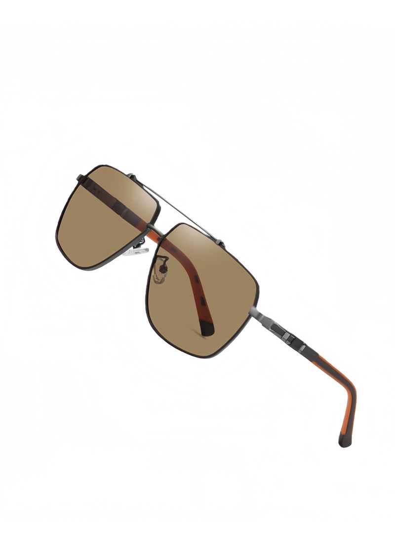 Classic UV400 polarized sunglasses with retro metal frame men's sunglasses suitable for desert driving, fishing, beach, daily outdoor activities - Image 2