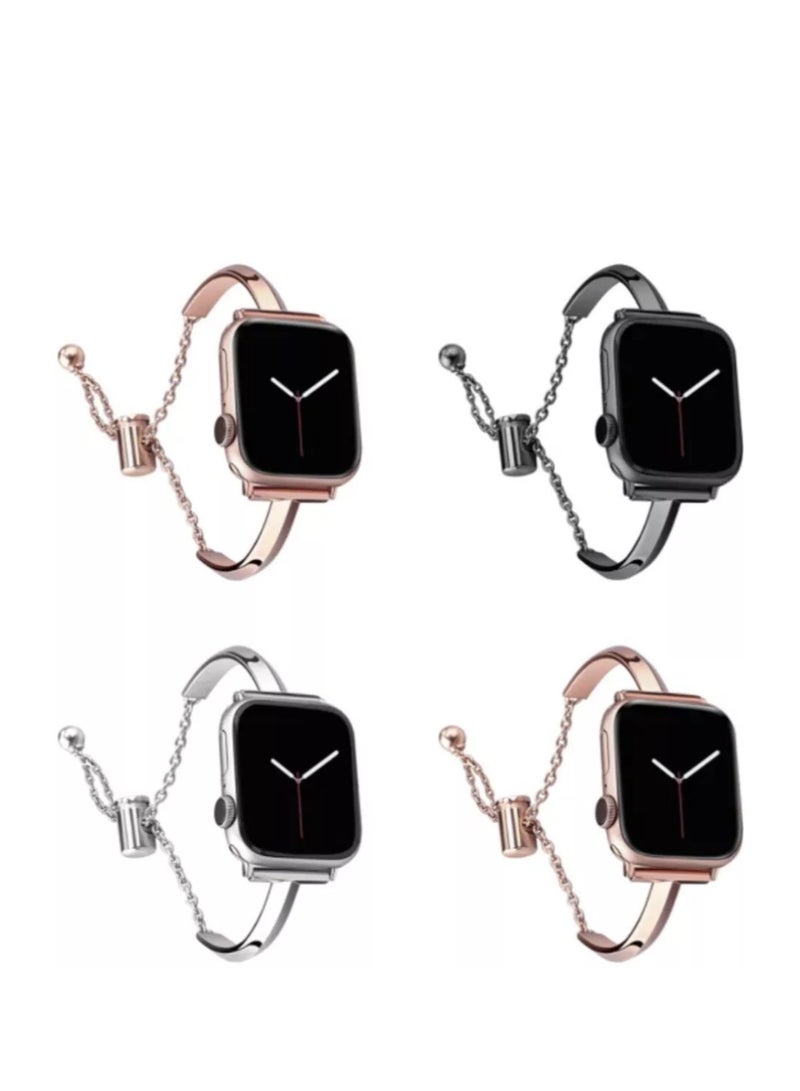 Thin Stainless Steel Band Set Compatible with Sawa 42-44-45-49 MM Women Watch Cute Designer Smart Watch - Image 2