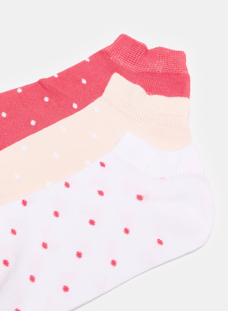 STITCH Girls Pack of 3 Lycra Ankle Casual Dots Socks  - Image 2