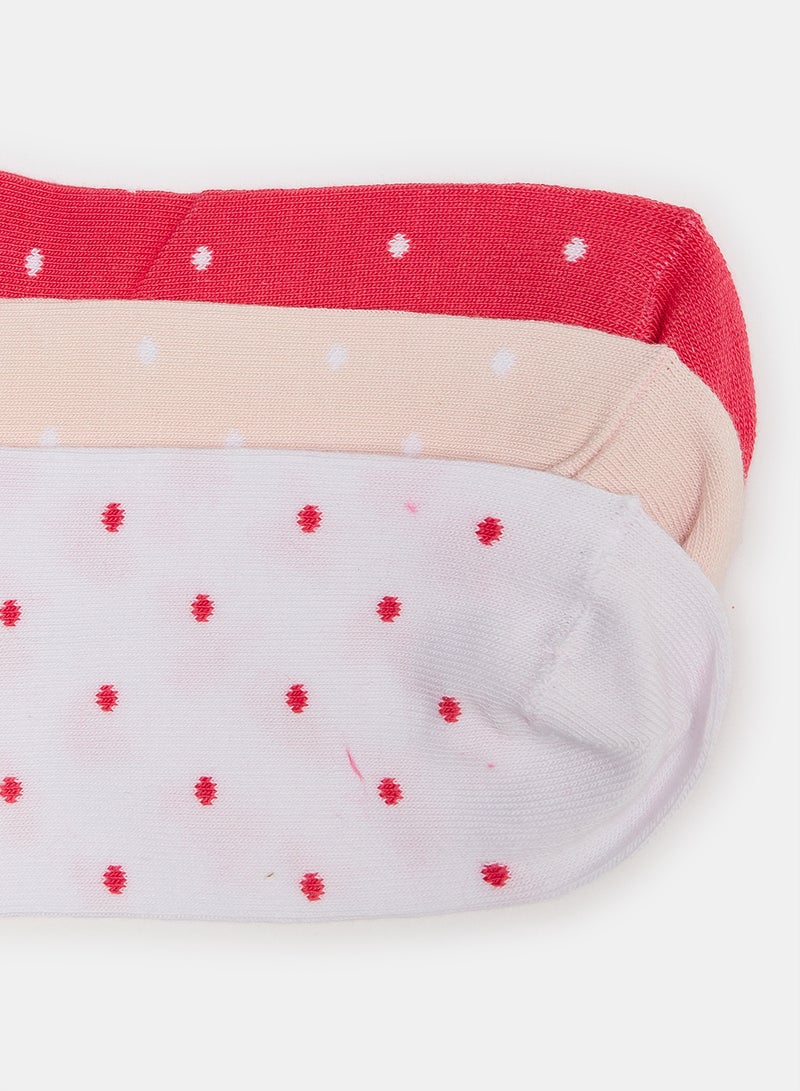 STITCH Girls Pack of 3 Lycra Ankle Casual Dots Socks  - Image 3