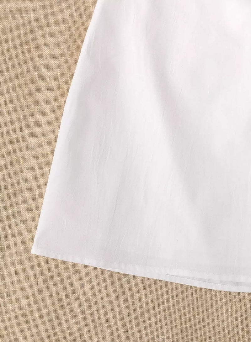 Solid Split Hem Zipper Skirt  - Image 3