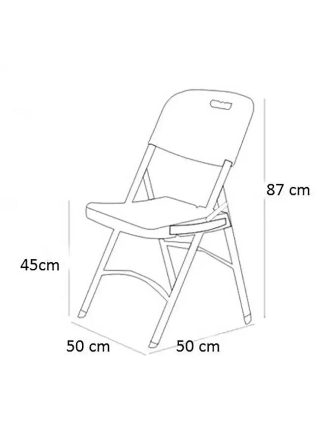 Mintra Plastic And Rattan Foldable Chair Metal Frame 50Lx87Wx45H , Off-White. - Image 3