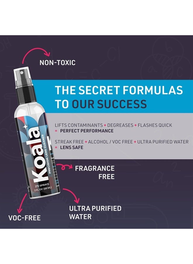 Koala Lifestyle Koala Eyeglass Lens Cleaner Spray Kit | (1x) Glasses Cleaner Bottle + (1x) Microfiber Cloth | Alcohol Free Eyeglasses, Screen, and Camera Cleaning Kit | Made in USA (2 Piece Set) - Image 3