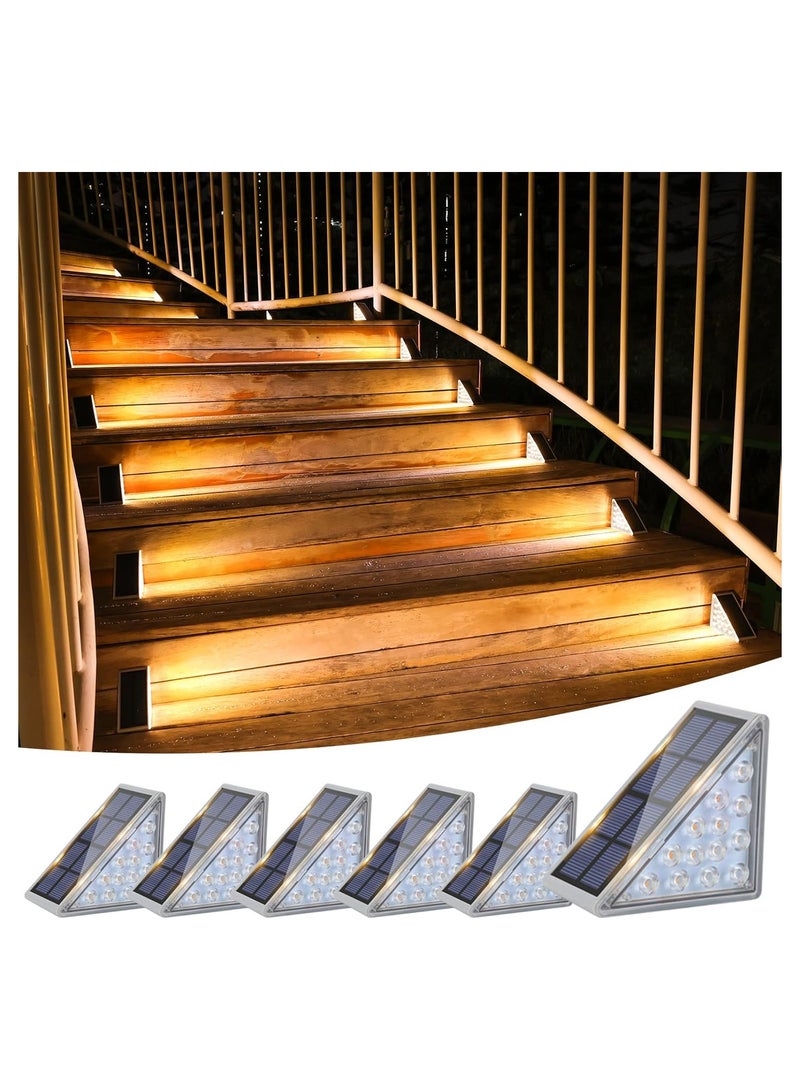NANAO Solar Stair Lights, Solar Step Lights Outdoor Waterproof IP67, LED Outdoor Step Lights, Solar Outdoor Lights Decor for Garden Stair, Deck, Front Step, Front Porch and Patio (Warm White) - Image 1