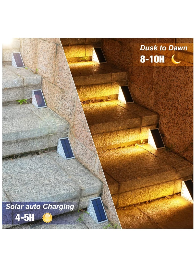 NANAO Solar Stair Lights, Solar Step Lights Outdoor Waterproof IP67, LED Outdoor Step Lights, Solar Outdoor Lights Decor for Garden Stair, Deck, Front Step, Front Porch and Patio (Warm White) - Image 2