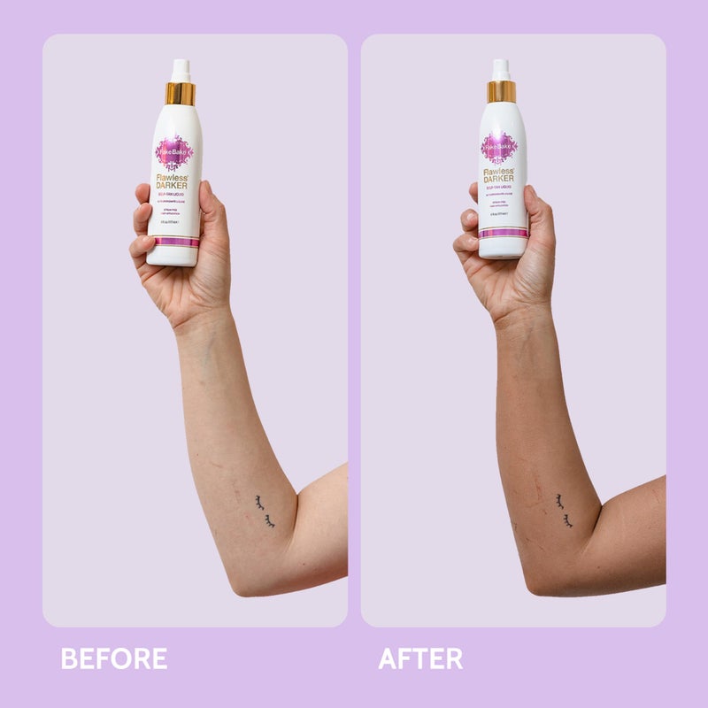 Fake Bake Flawless Darker Self-Tanning Liquid Streak-Free, Long-Lasting Natural Glow For All Skin Tones - Sunless Tanner Includes Professional Mitt For Easy Application, Black Coconut Scent - 6 oz - Image 4