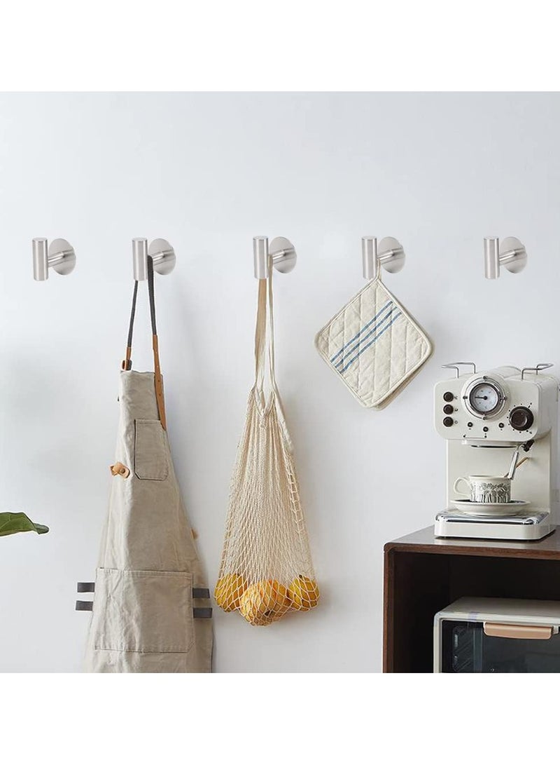مجموعة 3 خطافات منشفة الحمام من الفولاذ المقاوم للصدأ ذاتية اللصق بلا حفر تثبيت على الحائط لرداء الحمام والمعطف للمطبخ والمكتب - Image 2