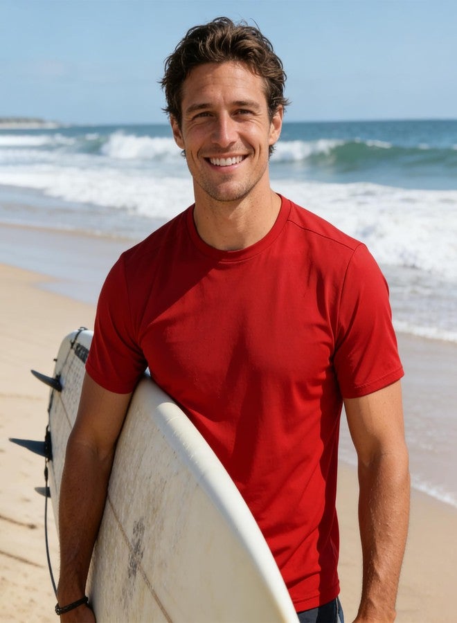 ZITY Men Swim Shirt Workout Shirts UV UPF 50+ Sun Protection Short Sleeve Workout T-Shirts Lightweight Moisture Wicking Swim Running Athletic Tee Shirt 7 Pack - Image 2