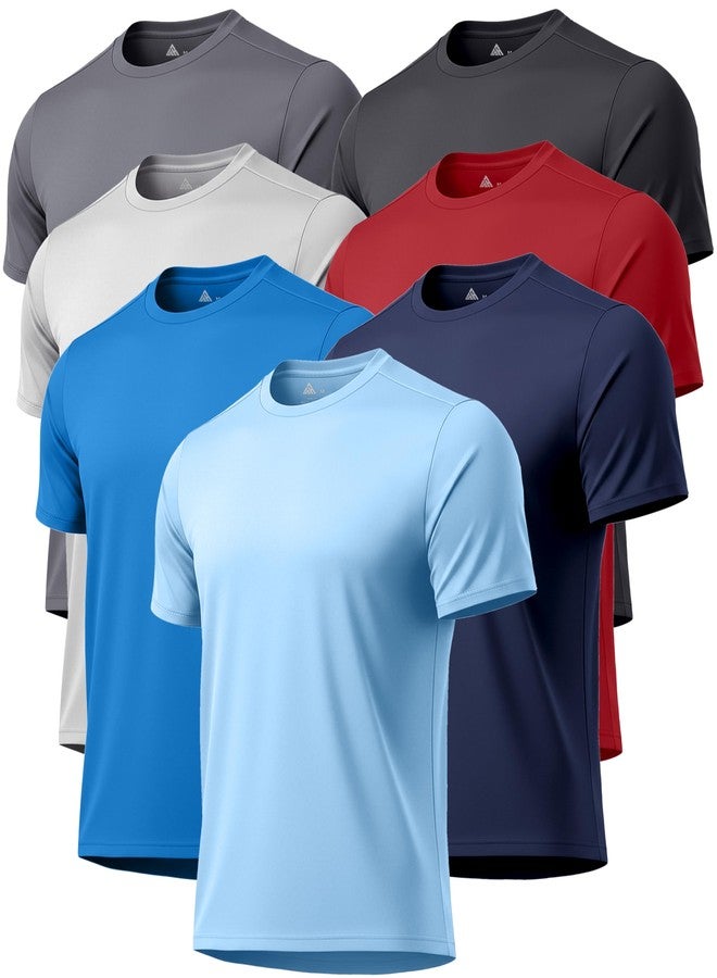 ZITY Men Swim Shirt Workout Shirts UV UPF 50+ Sun Protection Short Sleeve Workout T-Shirts Lightweight Moisture Wicking Swim Running Athletic Tee Shirt 7 Pack - Image 1