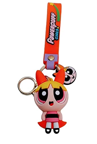 TCB Creations Powerpuff Character Blossom Cartoon 3D Silicone Charm Keychain Keyring - Image 5