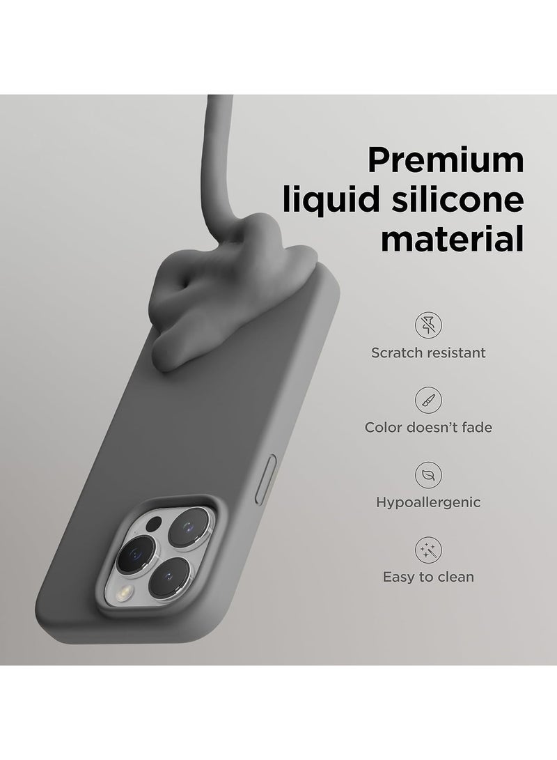 ACLIX Silicone Case Compatible with iPhone 16 Pro, Slim Liquid Silicone Phone Case with 3-Layer Soft Rubber Shockproof TPU Lining, (Dark Grey) - Image 3