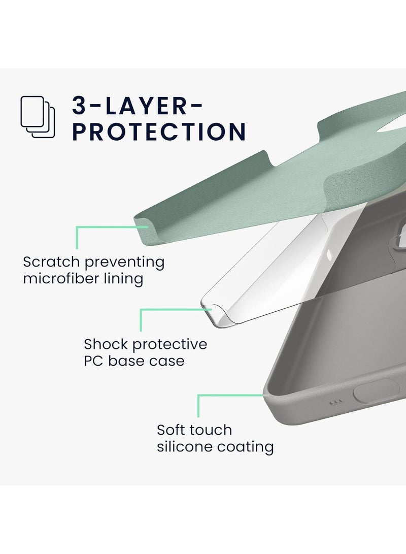 ACLIX Silicone Case Compatible with iPhone 16 Pro, Slim Liquid Silicone Phone Case with 3-Layer Soft Rubber Shockproof TPU Lining, (Dark Grey) - Image 4