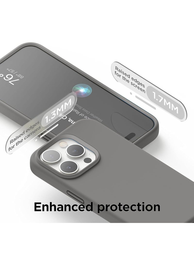 ACLIX Silicone Case Compatible with iPhone 16 Pro, Slim Liquid Silicone Phone Case with 3-Layer Soft Rubber Shockproof TPU Lining, (Dark Grey) - Image 2