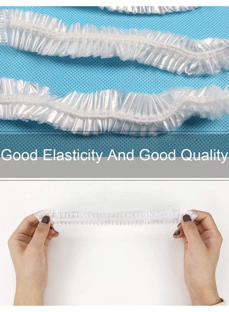 Libra Shower Cap Disposable, 200 Pieces Thickening Waterproof Shower Caps Normal Size, Clear - Image 2