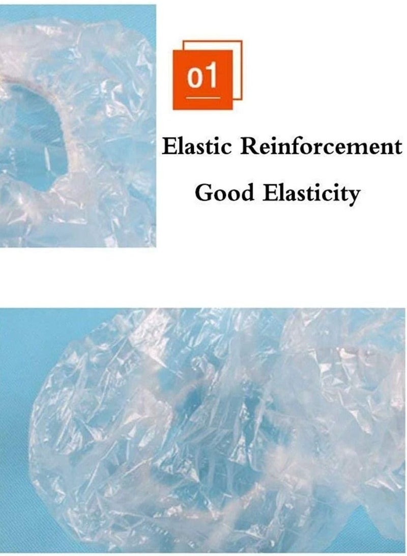 Libra Shower Cap Disposable, 200 Pieces Thickening Waterproof Shower Caps Normal Size, Clear - Image 3