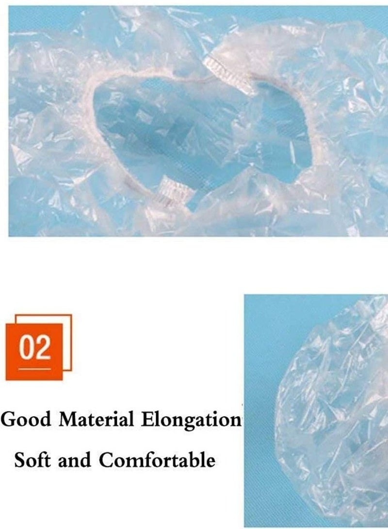 Libra Shower Cap Disposable, 200 Pieces Thickening Waterproof Shower Caps Normal Size, Clear - Image 4