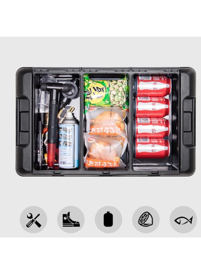 بلو فاير صندوق تخزين قابل للطي بسعة 75 لتر بطبقتين و3 أغطية – منظم قابل للتكديس للسيارة والمنزل والمطبخ والتخييم والمرآب، يمكن استخدامه كصندوق تبريد أو منظم للشنطة - Image 5