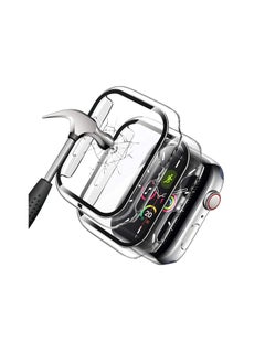 Screen Protector Fit for Apple Watch SE Series6/ 5/4 44mm,  Clear Case with Tempered Glass Screen Protector, Full Protection Bubble-Free Cover Fit for iWatch 44mm Series 6/5/ 4/ SE 【1 Pack】