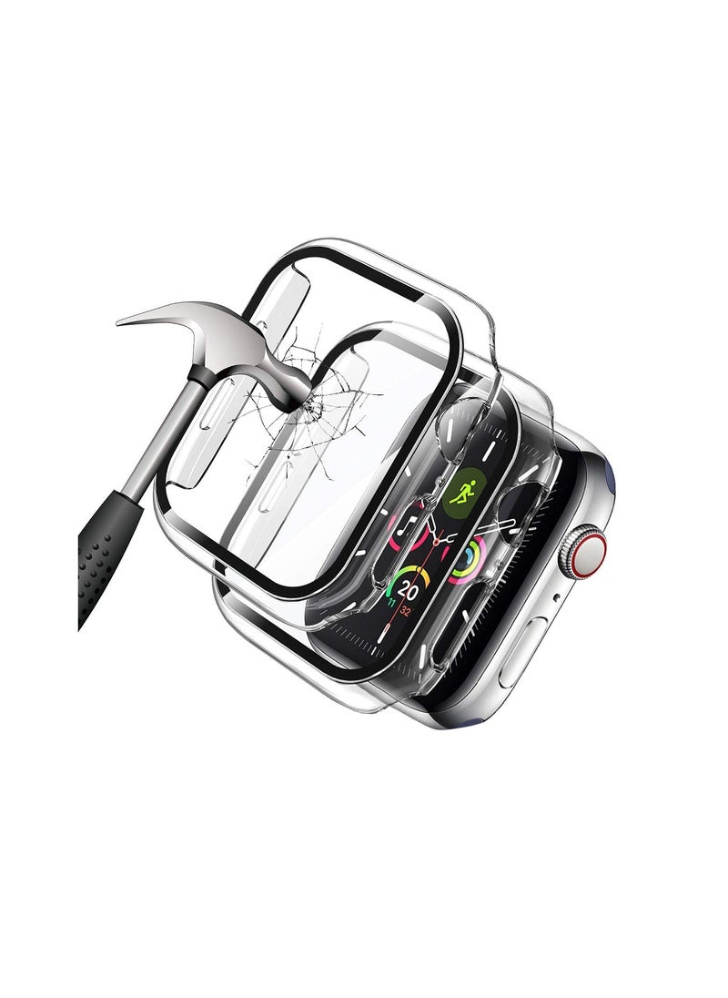 SYOSI - Screen Protector Fit for Apple Watch SE Series6/ 5/4 44mm,  Clear Case with Tempered Glass Screen Protector, Full Protection Bubble-Free Cover Fit for iWatch 44mm Series 6/5/ 4/ SE 【1 Pack】 - Image 1