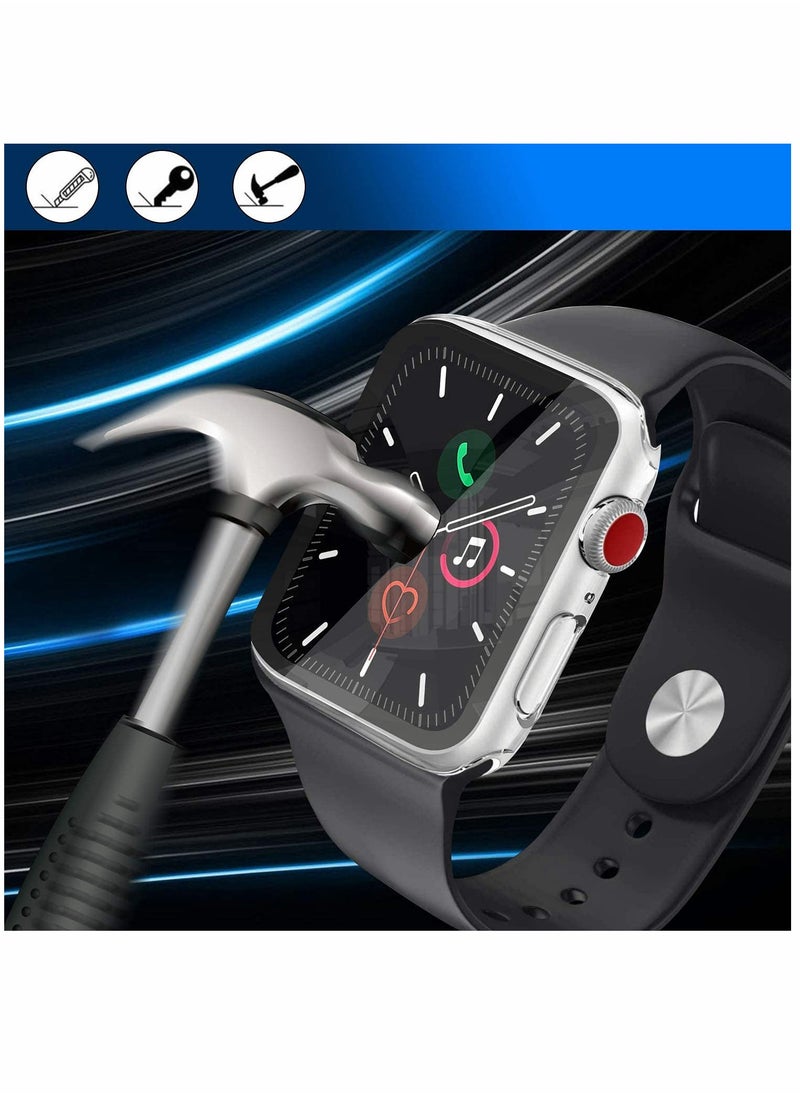 SYOSI - Screen Protector Fit for Apple Watch SE Series6/ 5/4 44mm,  Clear Case with Tempered Glass Screen Protector, Full Protection Bubble-Free Cover Fit for iWatch 44mm Series 6/5/ 4/ SE 【1 Pack】 - Image 1