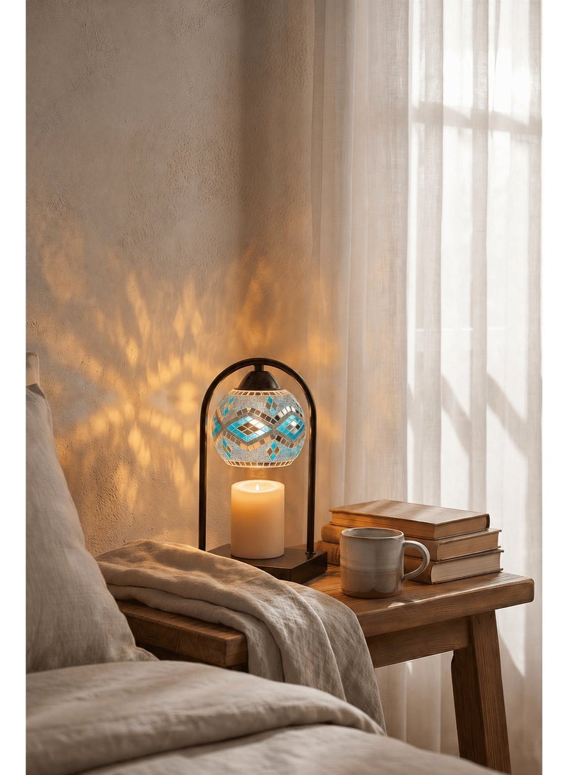 Wooden Aromatherapy Wax Melt Lamp with Timer & Dimmable Night Light, Turkish Moroccan Candle Warmer Lamp, Adjustable Height Electric Candle Warmer for Bedroom, Home Office Decor & Gift for Women Mom - Image 2