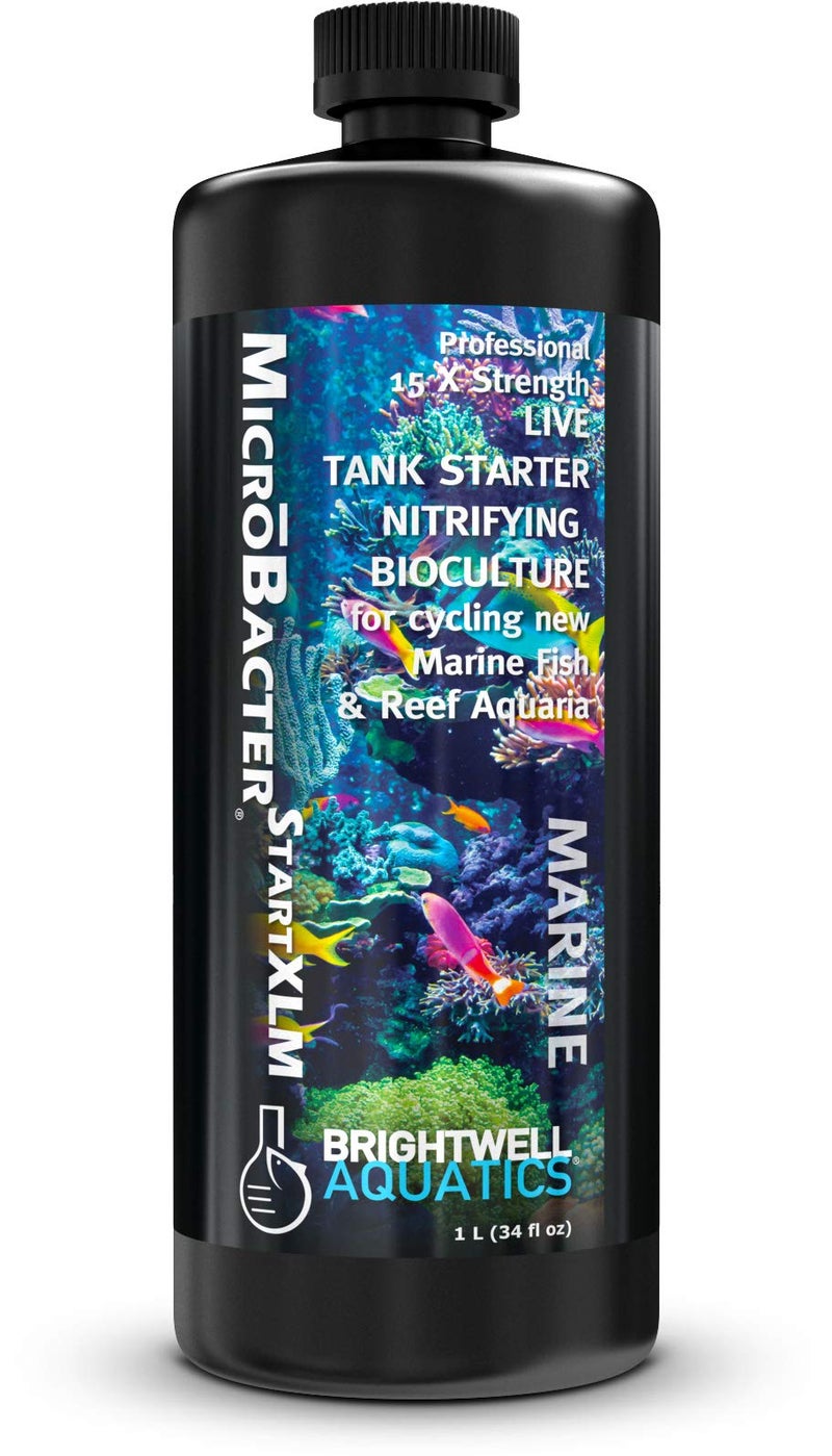 Brightwell Aquatics MicroBacter Start XLM Concentrated Freshwater Nitrifying Bacteria Quick Start Fish Tank Starter Lift Microbe Levels Water Filtering Aquarium Water Treatments 338 fl oz
