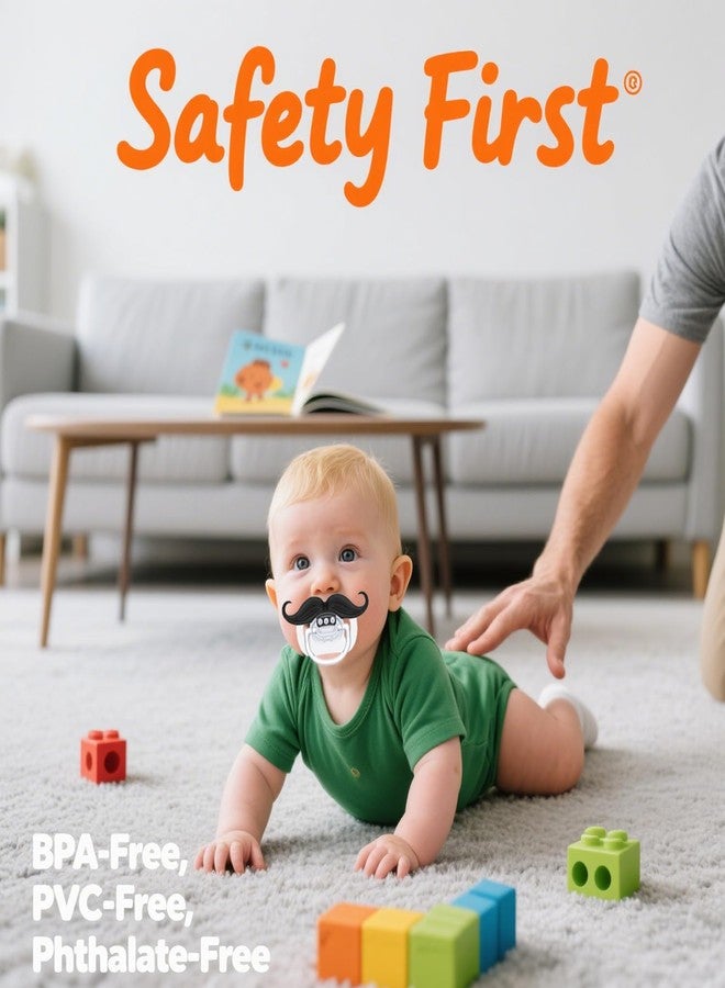 Intatikoo Funny Baby Pacifiers,Mustache Pacifiers for Babies 0-18 Months,Baby Teeth and Vampire Pacifier Funny Pacifiers for Boys and Girls BPA Free - Image 5