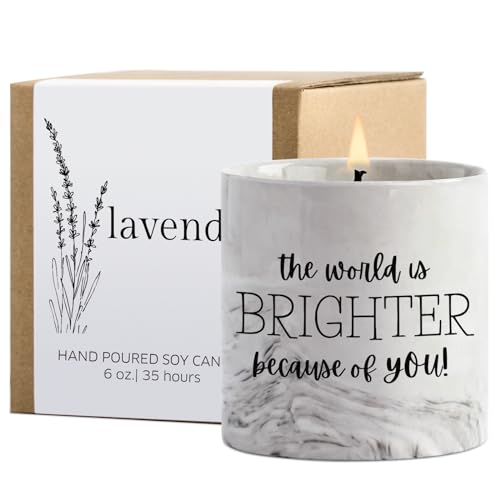 FreeJac Friendship Lavender Candle - Thank You Gift for Women, Moms, Best Friends & Teachers - 6 Oz Inspirational Lavender Candle Jar - Image 1